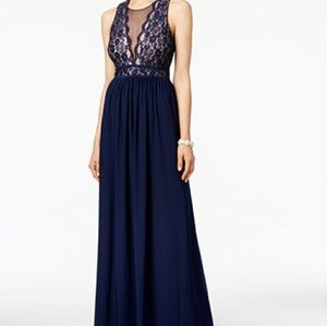 Lace Illusion A-Line Gown
